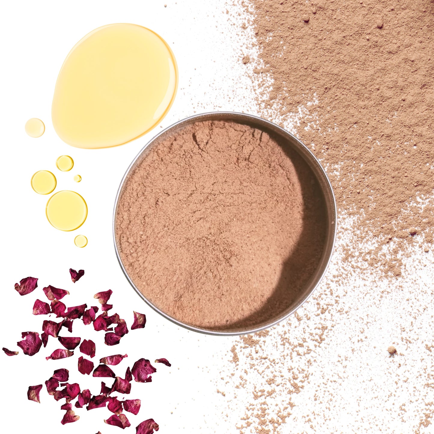 Glowing Duo Set - Glowing Berry Vegan face Oil & Rose Petals Exfoli Cleansing Powder
